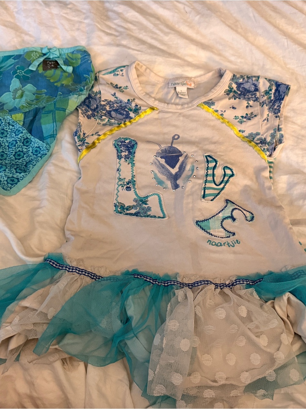 Naartjie 'Love' Tutu Dress Size Large 6 years and BONUS Bandana Scarf Headpiece